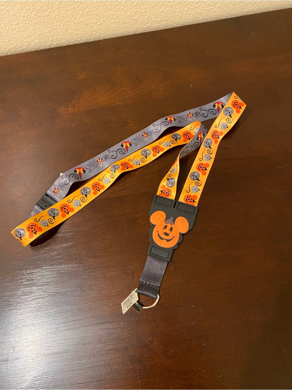 Disney Parks Reversible Halloween Mickey Mouse Pumpkin Pin Trading Lanyard